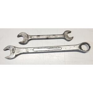 2 Vintage Barcalo Buffalo 5/8" Open + 12pt Box Open End 1/2x9/16" Wrench USA